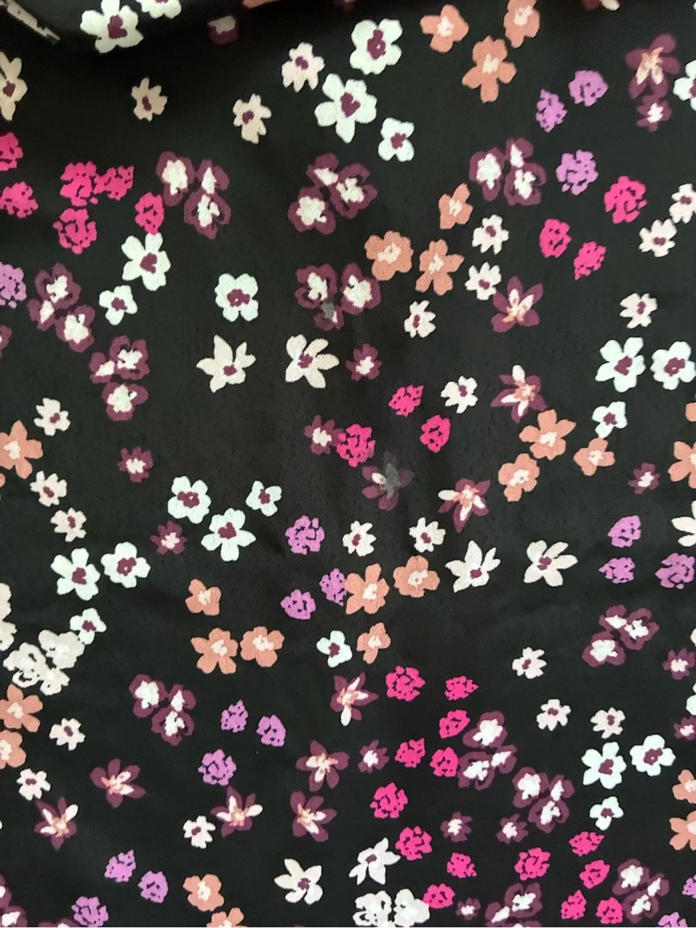 wonder nation Black Floral Slip Dress with Pink & White Blossoms